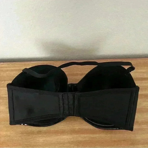 Vanity Fair Black Strapless Smooth Back 5 Way Stretch Bra Women’s Size 36DD - Picture 9 of 16